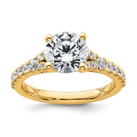 14K Yellow Gold 2.50 Carat Lab Grown Diamond VS SI+ G+ Round Complete Engagement Ring view 1