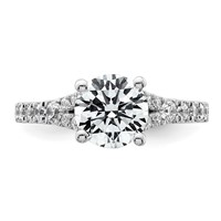 14K White Gold 2.50 Carat Certified Lab Grown Diamond VS SI+ G+ Round Complete Engagement Ring view 4