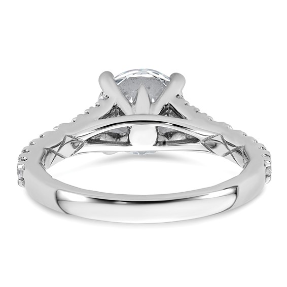 14k White Gold 2 1/2 carat Certified Lab Grown Diamond VS+ F+ Round Complete Engagement Ring
