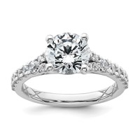 14K White Gold 2.50 Carat Certified Lab Grown Diamond VS SI+ G+ Round Complete Engagement Ring view 1