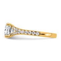 14K Yellow Gold 2.50 Carat Certified Lab Grown Diamond VS+ F+ Round Complete Engagement Ring view 3