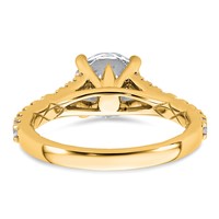 14K Yellow Gold 2.50 Carat Certified Lab Grown Diamond VS+ F+ Round Complete Engagement Ring view 5