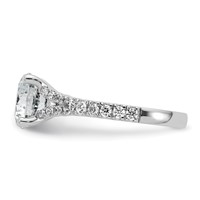 14K White Gold 3 Carat Lab Grown Diamond VS SI+ G+ Round Complete Engagement Ring view 3