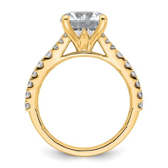 14k 3 carat Lab Grown Diamond VS/SI+ G+ Round Complete Engagement Ring