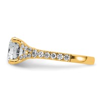 14K Yellow Gold 3 Carat Lab Grown Diamond VS+ F+ Round Complete Engagement Ring view 3