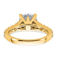 14K Yellow Gold 3 Carat Lab Grown Diamond VS+ F+ Round Complete Engagement Ring view 5