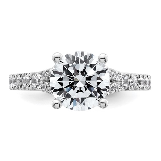 14k White Gold 3 carat Certified Lab Grown Diamond VS/SI+ G+ Round Complete Engagement Ring