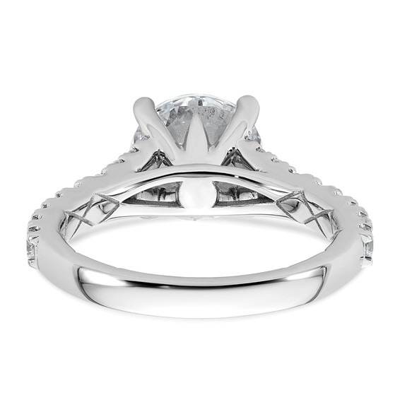 14k White Gold 3 carat Certified Lab Grown Diamond VS/SI+ G+ Round Complete Engagement Ring