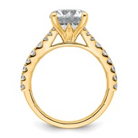 14K Yellow Gold 3 Carat Certified Lab Grown Diamond VS+ F+ Round Complete Engagement Ring view 2