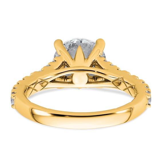 14k 3 carat Certified Lab Grown Diamond VS+ F+ Round Complete Engagement Ring