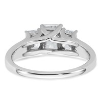 14K White Gold 1.62 Carat Lab Grown Diamond VS+ F+ Emerald Complete Three Stone Engagement Ring view 5