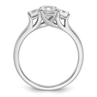 14K White Gold 1.62 Carat Certified Lab Grown Diamond VS+ F+ Emerald Complete Three Stone Engagement Ring view 2