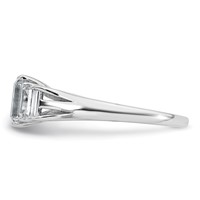 14K White Gold 1.62 Carat Certified Lab Grown Diamond VS+ F+ Emerald Complete Three Stone Engagement Ring view 3