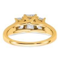 14K Yellow Gold 1.62 Carat Certified Lab Grown Diamond VS+ F+ Emerald Complete Three Stone Engagement Ring view 5