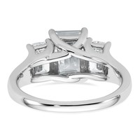 14K White Gold 3.33 Carat Certified Lab Grown Diamond VS+ F+ Emerald Complete Three Stone Engagement Ring view 5