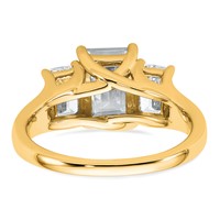14K Yellow Gold 3.33 Carat Certified Lab Grown Diamond VS+ F+ Emerald Complete Three Stone Engagement Ring view 5