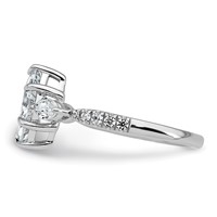 14K White Gold 1.50 Carat Lab Grown Diamond VS+ F+ Marquise Complete Three Stone Engagement Ring view 3