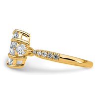 14K Yellow Gold 1.50 Carat Lab Grown Diamond VS+ F+ Marquise Complete Three Stone Engagement Ring view 3