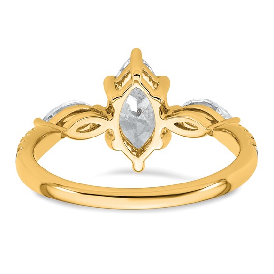 Gold Diamond Marquise 3-Stone Bridal Rings