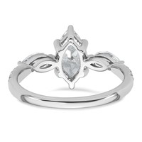 14K White Gold 1.50 Carat Certified Lab Grown Diamond VS+ F+ Marquise Complete Three Stone Engagement Ring view 5