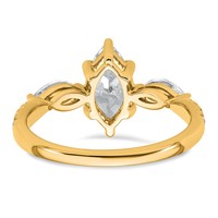 14K Yellow Gold 1.50 Carat Certified Lab Grown Diamond VS+ F+ Marquise Complete Three Stone Engagement Ring view 5