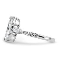 14K White Gold 2.17 Carat Lab Grown Diamond VS+ F+ Marquise Complete Three Stone Engagement Ring view 3