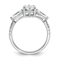 14K White Gold 2.17 Carat Certified Lab Grown Diamond VS+ F+ Marquise Complete Three Stone Engagement Ring view 2