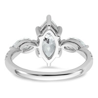 14K White Gold 2.17 Carat Certified Lab Grown Diamond VS+ F+ Marquise Complete Three Stone Engagement Ring view 5