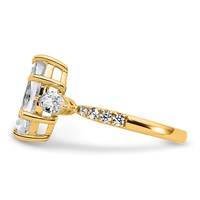 14K Yellow Gold 2.17 Carat Certified Lab Grown Diamond VS+ F+ Marquise Complete Three Stone Engagement Ring view 3