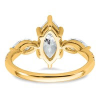 14K Yellow Gold 2.17 Carat Certified Lab Grown Diamond VS+ F+ Marquise Complete Three Stone Engagement Ring view 5