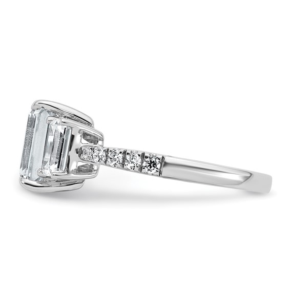 Gold Diamond Emerald-cut 3-Stone Bridal Rings