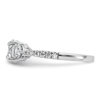 14K White Gold 1.62 Carat Certified Lab Grown Diamond VS+ F+ Round Complete Three Stone Engagement Ring view 3