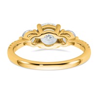 14K Yellow Gold 1.62 Carat Certified Lab Grown Diamond VS+ F+ Round Complete Three Stone Engagement Ring view 5