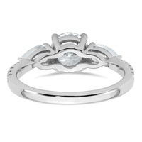 14K White Gold 1.62 Carat Lab Grown Diamond Vs+f+ Round Complete Three Stone Engagement Ring view 5