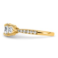 14K Yellow Gold 1.62 Carat Certified Lab Grown Diamond Vs+f+ Round Complete Three Stone Engagement Ring view 3