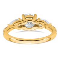 14K Yellow Gold 1.62 Carat Certified Lab Grown Diamond Vs+f+ Round Complete Three Stone Engagement Ring view 5