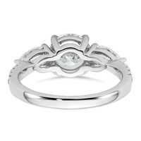 14K White Gold 2.33 Carat Lab Grown Diamond Vs+f+ Round Complete Three Stone Engagement Ring view 5