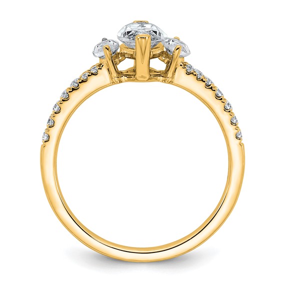 Gold Diamond Marquise 3-Stone Bridal Rings