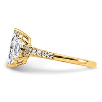 14K Yellow Gold 1.50 Carat Lab Grown Diamond VS+ F+ Marquise Complete Three Stone Engagement Ring view 3