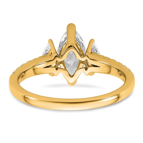 Gold Diamond Marquise 3-Stone Bridal Rings