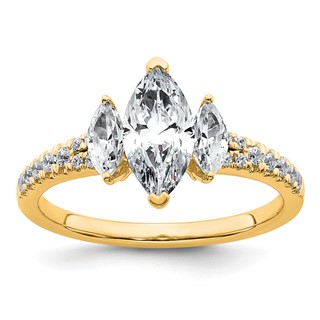 Gold Diamond Marquise 3-Stone Bridal Rings