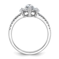 14K White Gold 1.50 Carat Certified Lab Grown Diamond VS+ F+ Marquise Complete Three Stone Engagement Ring view 2