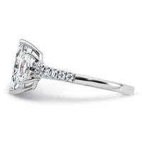 14K White Gold 1.50 Carat Certified Lab Grown Diamond VS+ F+ Marquise Complete Three Stone Engagement Ring view 3