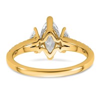 14K Yellow Gold 1.50 Carat Certified Lab Grown Diamond VS+ F+ Marquise Complete Three Stone Engagement Ring view 5
