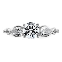 14K White Gold 1.62 Carat Lab Grown Diamond VS+ F+ Round Complete Three Stone Engagement Ring view 4