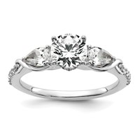 14K White Gold 1.62 Carat Lab Grown Diamond VS+ F+ Round Complete Three Stone Engagement Ring view 1