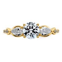 14K Yellow Gold 1.62 Carat Lab Grown Diamond VS+ F+ Round Complete Three Stone Engagement Ring view 4