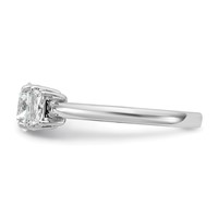 14K White Gold 1.38 Carat Lab Grown Diamond VS+ F+ Round Ring with Trapezoid Sidestones Complete Engagement view 3