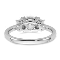 14K White Gold 1.38 Carat Lab Grown Diamond VS+ F+ Round Ring with Trapezoid Sidestones Complete Engagement view 5