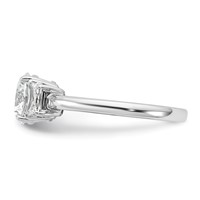14K White Gold 1.88 Carat Lab Grown Diamond VS+ F+ Round Ring with Trapezoid Sidestones Complete Engagement view 3